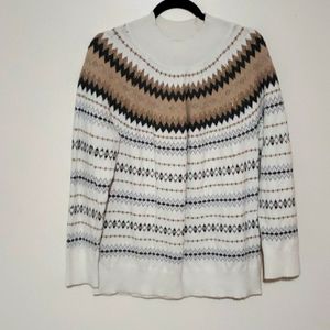 Calvin Klein white and multi colored sweater. Size L